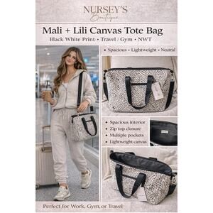 Mali + Lili Canvas Tote Bag — Black & White Print